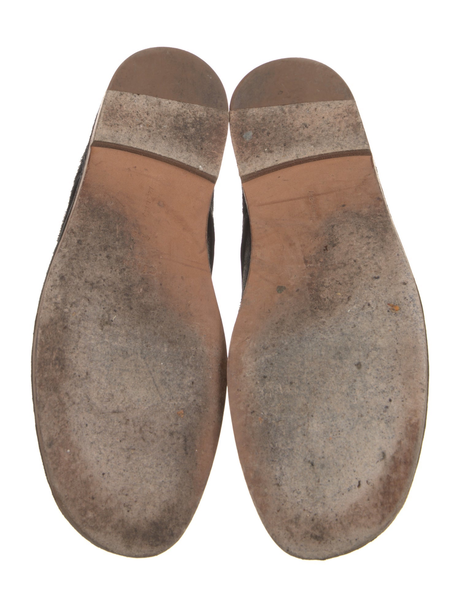 Celine Ponyhair Leather Trim Embellishment Derby Shoes